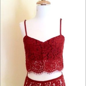 XS Free People BoHo lace crop top